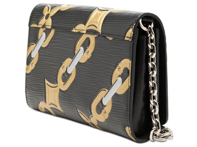 Borsa a tracolla Louis Vuitton Epi Portefeuille Twist Chain Nero Argento D'oro - vista 2