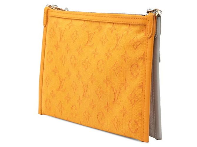 Borsa a tracolla con catena piatta Monogram Louis Vuitton Arancione Grigio - vista 2