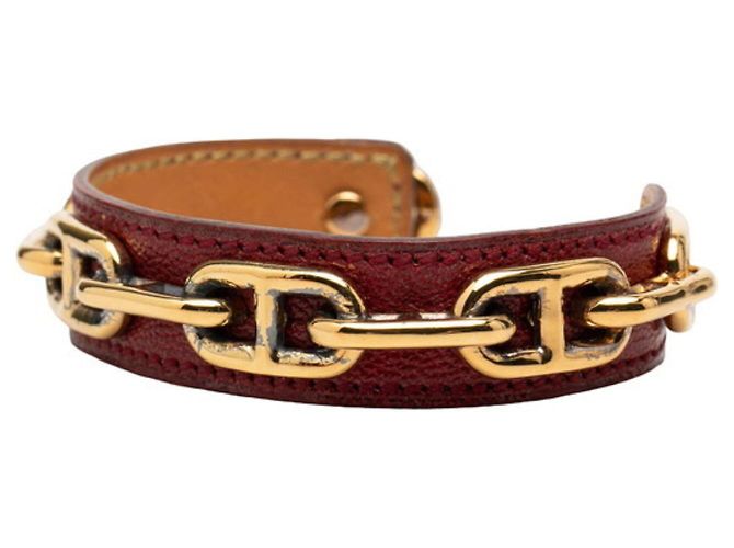 Bracciale rigido Hermès Chaine d'Ancre Rosso D'oro - vista 2