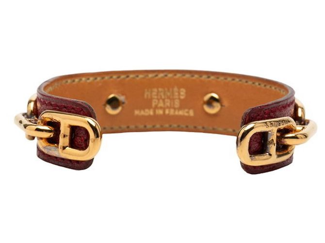 Bracciale rigido Hermès Chaine d'Ancre Rosso D'oro - vista 3