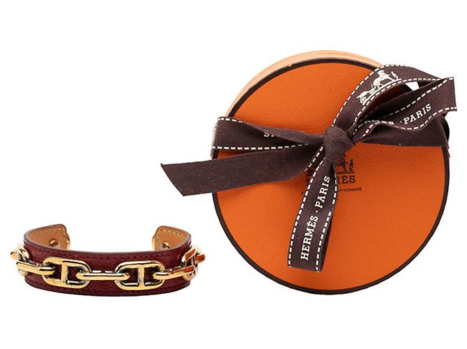 Bracciale rigido Hermès Chaine d'Ancre Rosso D'oro - vista 6