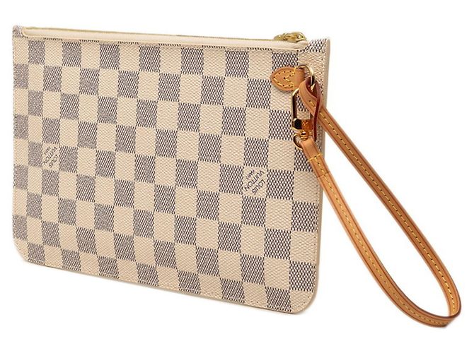 Borsa Louis Vuitton Damier Azur Neverfull Bianco - vista 2