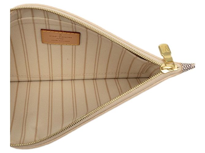 Borsa Louis Vuitton Damier Azur Neverfull Bianco - vista 4