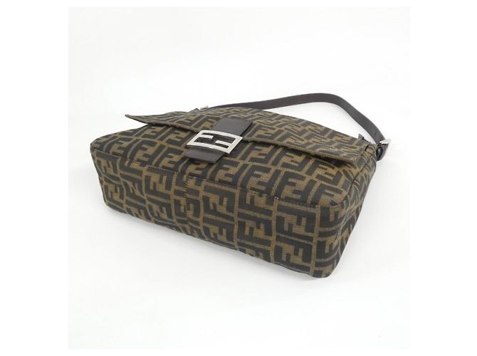 Borsa a tracolla Fendi 26425 in tela marrone - vista 3