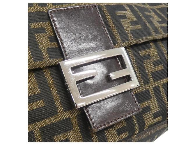 Borsa a tracolla Fendi 26425 in tela marrone - vista 6