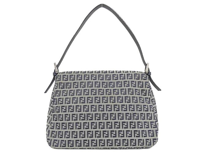 Borsa a Spalla Fendi Mamma Baguette 26325 Marrone Blu navy - vista 2