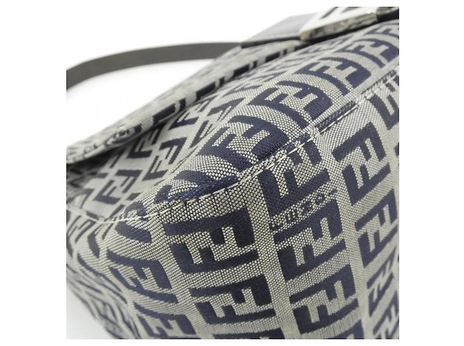 Borsa a Spalla Fendi Mamma Baguette 26325 Marrone Blu navy - vista 3
