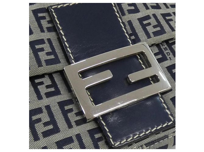 Borsa a Spalla Fendi Mamma Baguette 26325 Marrone Blu navy - vista 5
