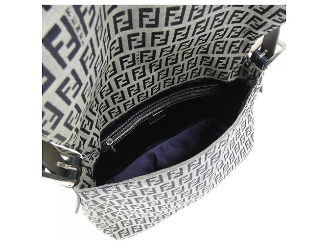 Borsa a Spalla Fendi Mamma Baguette 26325 Marrone Blu navy - vista 7