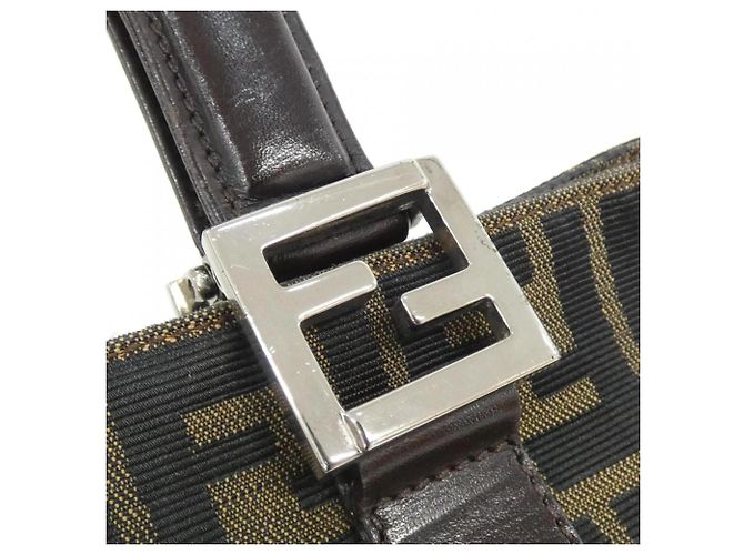 Borsa Fendi 26693 in tela marrone - vista 4
