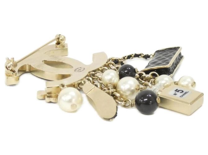 Spilla Chanel 61351 Nera Bianca Oro Perla Nero Bianco D'oro - vista 3