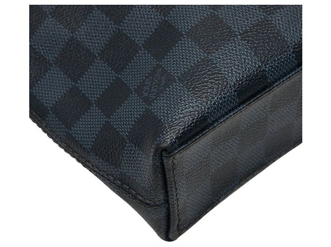 Borsa Business Louis Vuitton Damier Cobalt Nero Blu navy - vista 5