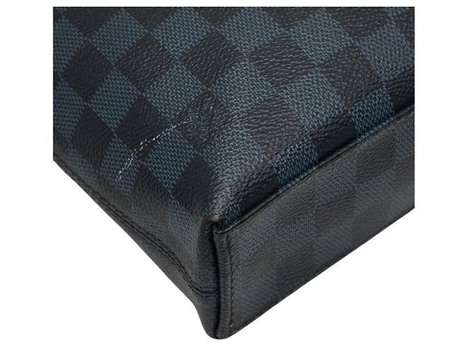 Borsa Business Louis Vuitton Damier Cobalt Nero Blu navy - vista 7
