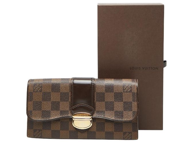 Cartera larga Louis Vuitton Damier Sistina Castaño - vista 12