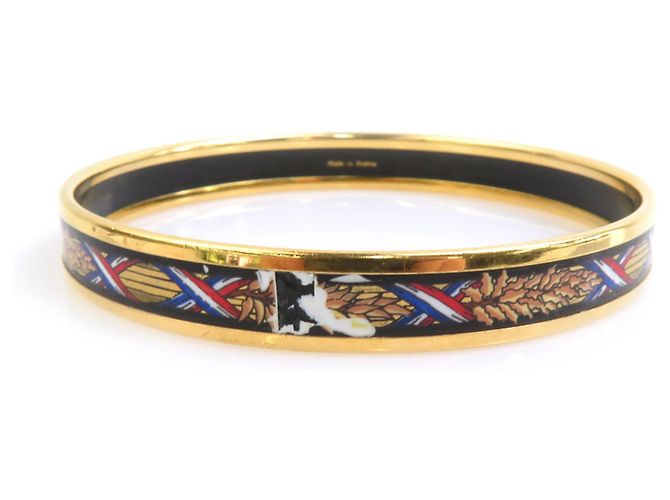 Hermès Bracciale rigido in smalto nero e oro Hermes D'oro - vista 3