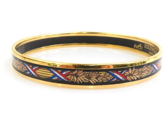 Hermès Bracciale rigido in smalto nero e oro Hermes D'oro - vista 4