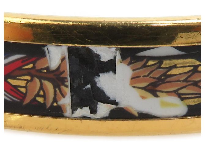 Hermès Bracciale rigido in smalto nero e oro Hermes D'oro - vista 5