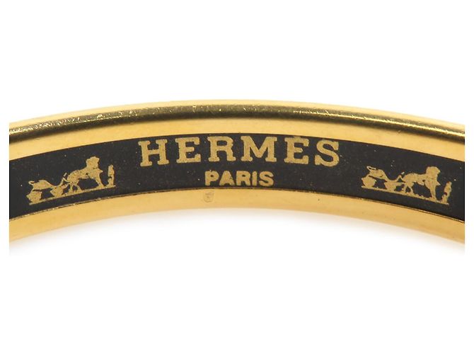 Hermès Bracciale rigido in smalto nero e oro Hermes D'oro - vista 7