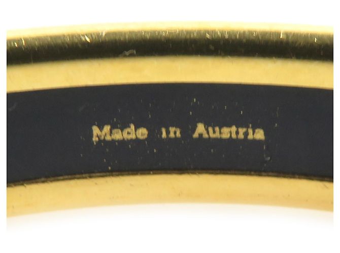 Hermès Bracciale rigido in smalto nero e oro Hermes D'oro - vista 8