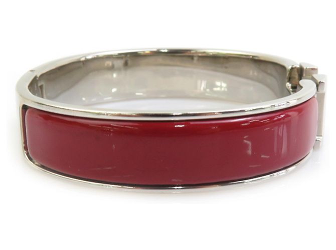 Hermès Hermes HERMES Pulseira Bangle Clic Clack H Prata Bordeaux - vista 2