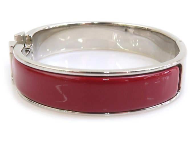 Hermès Hermes HERMES Pulseira Bangle Clic Clack H Prata Bordeaux - vista 4