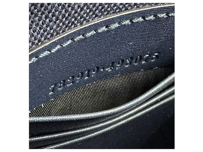 Sac à bandoulière Gucci en toile GG bleu marine et rouge - vue 13