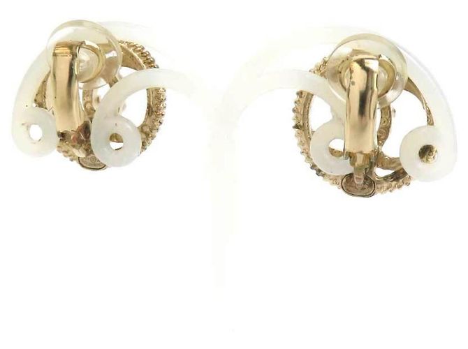 Orecchini a clip Chanel Oro e Bianco D'oro - vista 3