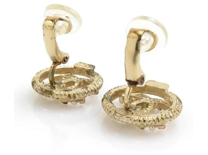 Orecchini a clip Chanel Oro e Bianco D'oro - vista 4