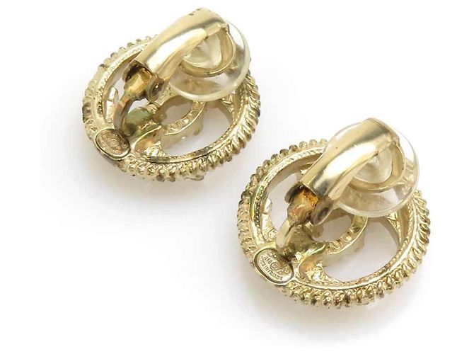 Orecchini a clip Chanel Oro e Bianco D'oro - vista 6