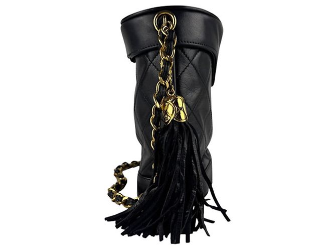 Borsa a tracolla Chanel in pelle nera Nero - vista 2