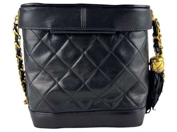 Borsa a tracolla Chanel in pelle nera Nero - vista 3