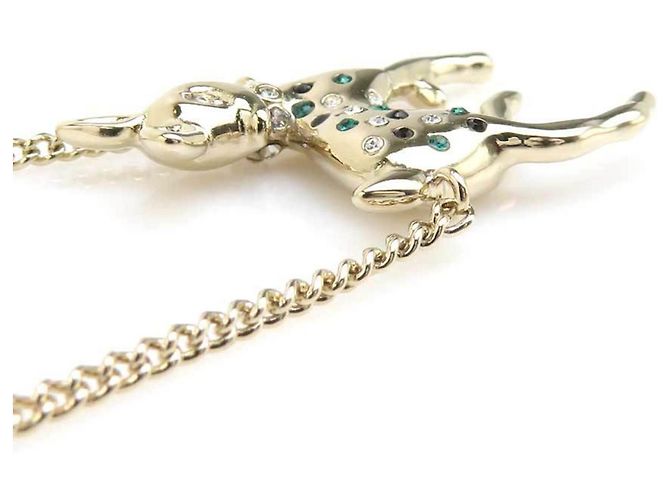 Collana Bambi Chanel D'oro Verde Bianco sporco - vista 2