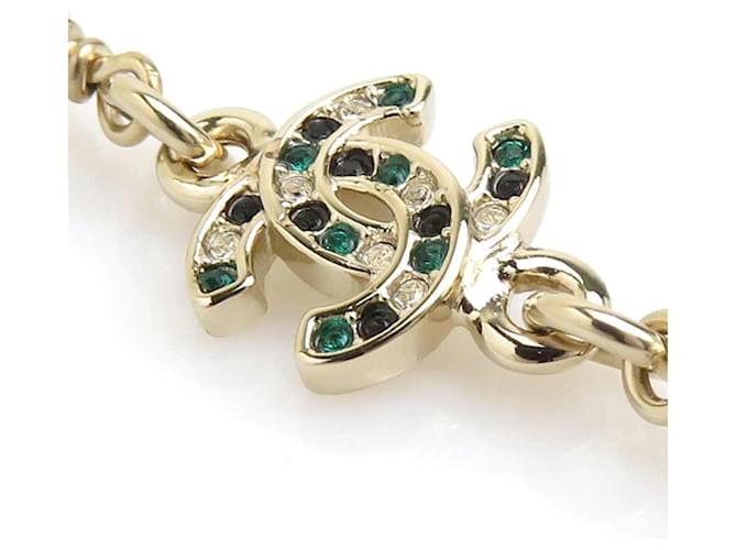 Collana Bambi Chanel D'oro Verde Bianco sporco - vista 4