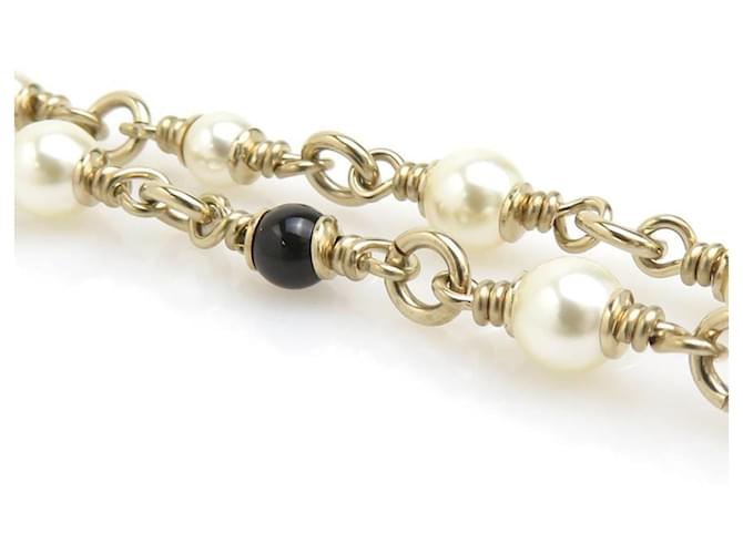 Collana Bambi Chanel D'oro Verde Bianco sporco - vista 5