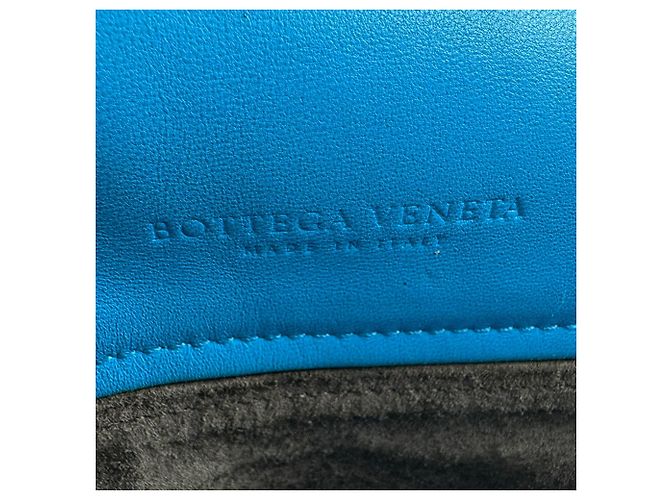 Borsa a tracolla in pelle Intrecciato blu Bottega Veneta - vista 12