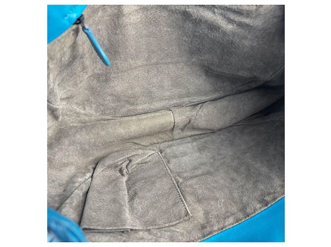 Borsa a tracolla in pelle Intrecciato blu Bottega Veneta - vista 5