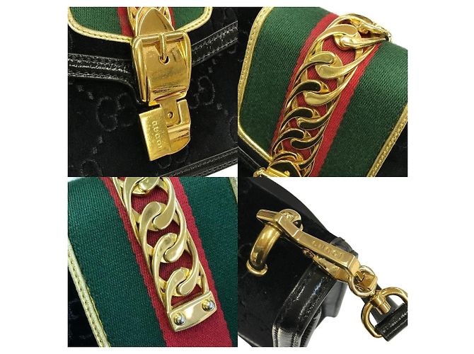 Borsa a Spalla Gucci Sylvie Nero - vista 5