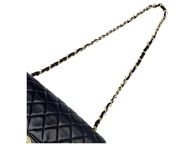 Borsa a tracolla Chanel Large Matelasse 30 in agnello nero - vista 13