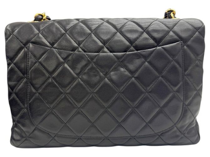 Borsa a tracolla Chanel Large Matelasse 30 in agnello nero - vista 2