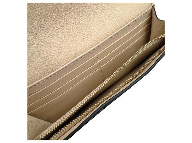 Portafoglio lungo in pelle beige Chloé - vista 14
