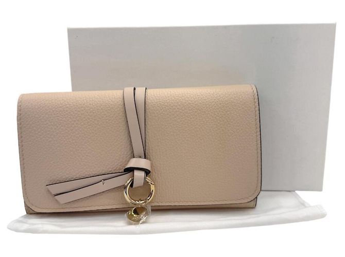 Portafoglio lungo in pelle beige Chloé - vista 15