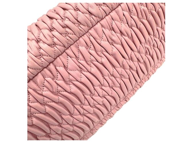 Borsa in pelle nappa matelassé Miu Miu Rosa - vista 10