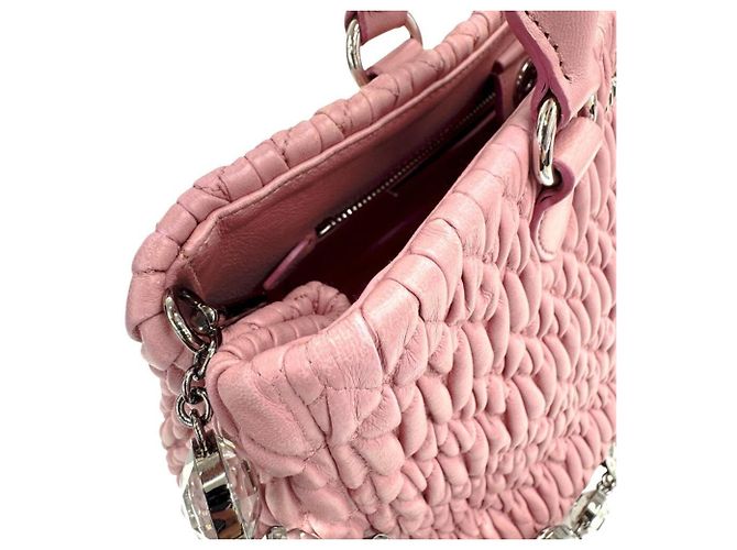 Borsa in pelle nappa matelassé Miu Miu Rosa - vista 13