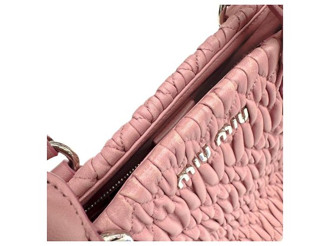 Borsa in pelle nappa matelassé Miu Miu Rosa - vista 14