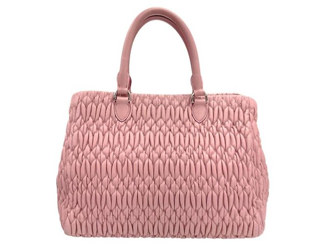 Borsa in pelle nappa matelassé Miu Miu Rosa - vista 2