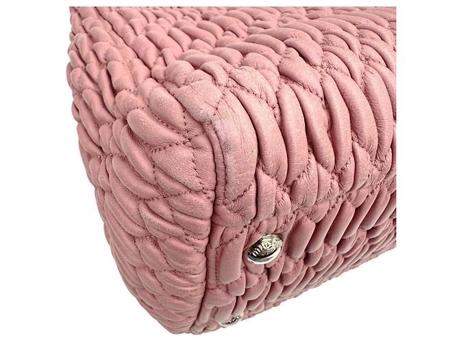Borsa in pelle nappa matelassé Miu Miu Rosa - vista 6