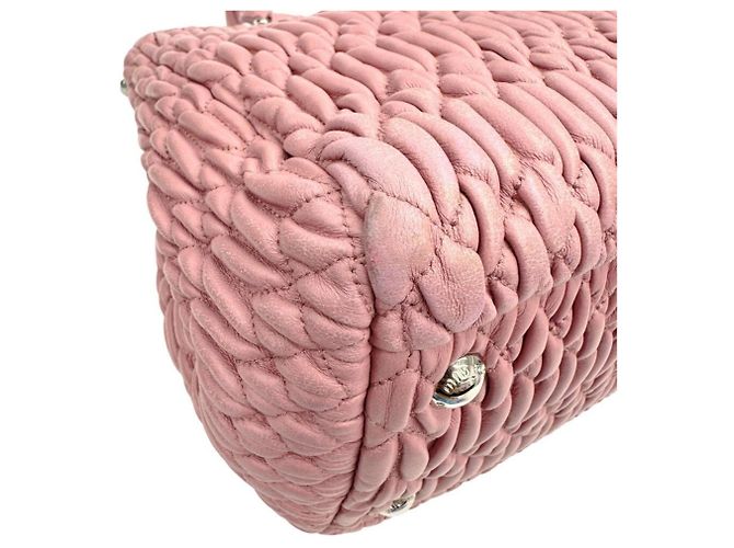 Borsa in pelle nappa matelassé Miu Miu Rosa - vista 8
