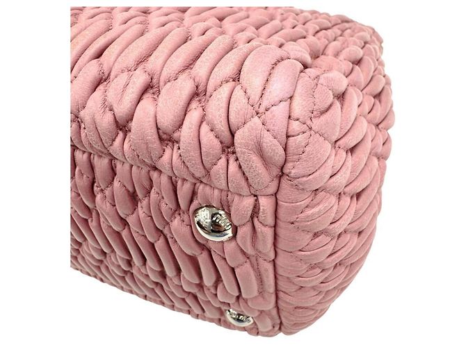 Borsa in pelle nappa matelassé Miu Miu Rosa - vista 9