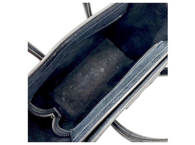 Céline Borsa a tracolla CELINE Luggage Nano Shopper in pelle nera Nero - view 12