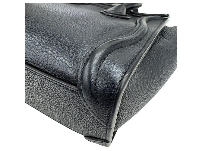 Céline Borsa a tracolla CELINE Luggage Nano Shopper in pelle nera Nero - view 8